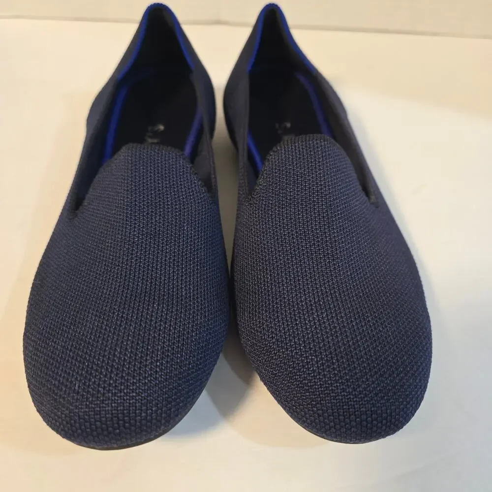 ROTHY'S THE FLAT KNIT BALLET SHOES, NAVY BLUE SIZE 8 - Picture 4 of 7